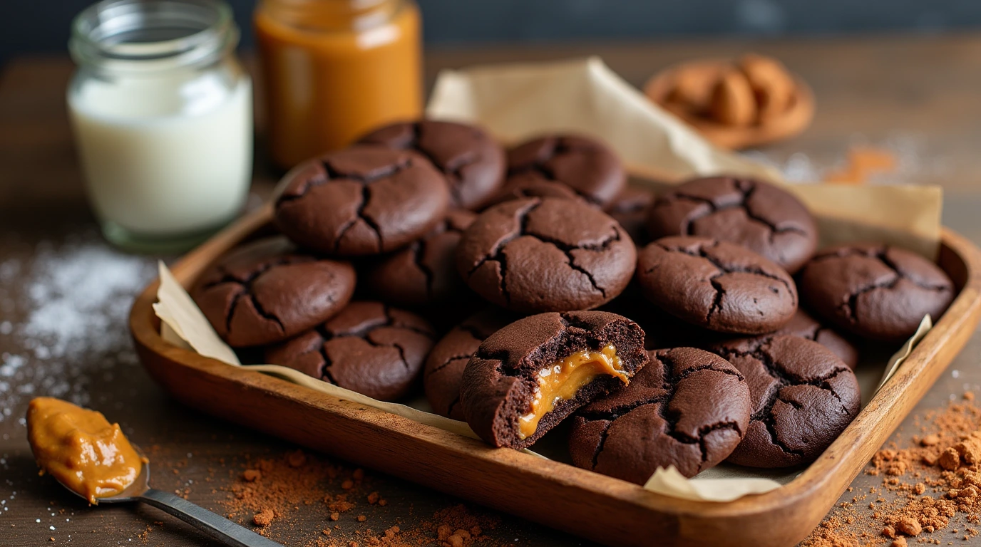 Peanut Butter-Stuffed Chocolate Cookies